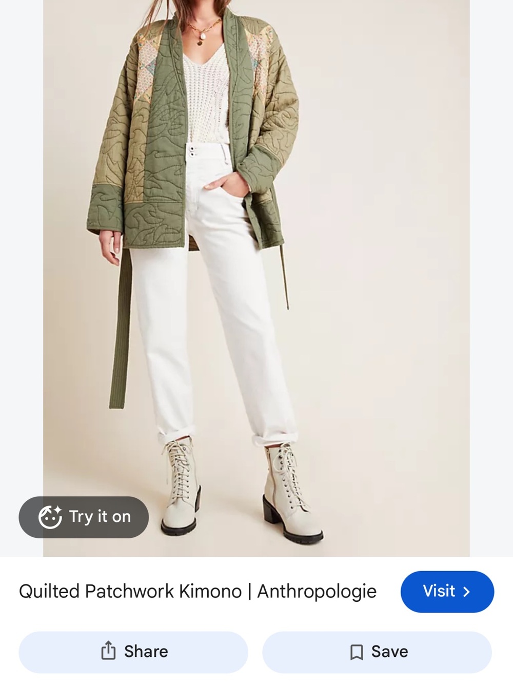 Anthropologie quilted kimono jacket small